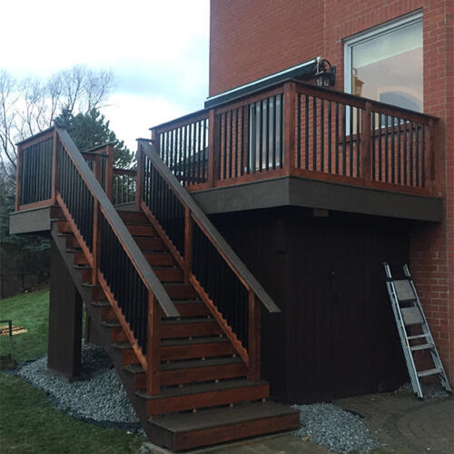 richmond hill backyard full deck stairs 10